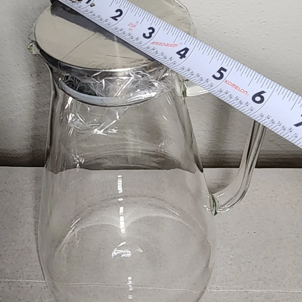 Stylish Glass Pitcher with Silver Lid - 68 Oz - Picture 11 of 16